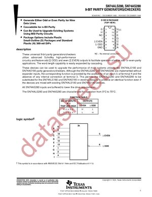 SN74AS280DRE4 datasheet  